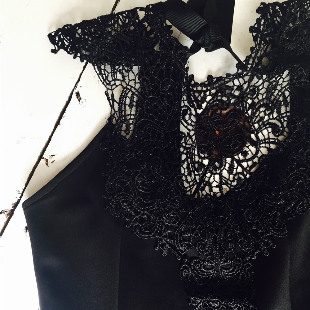 Miami Boutique Black Lace Peplum Shirt