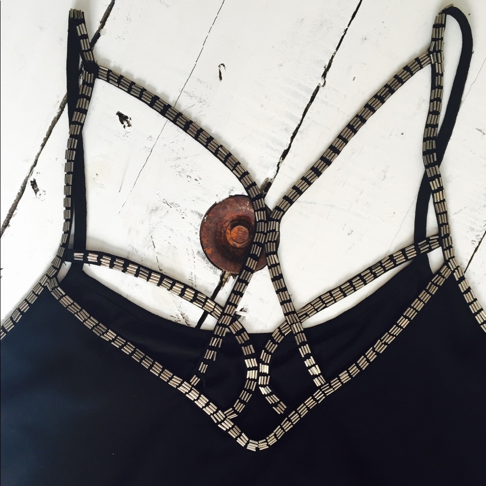 Forever 21 Black Open Back Top