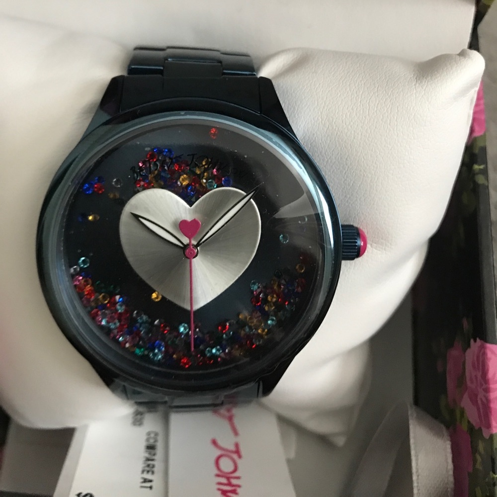 Betsy Johnson metallic blue watch