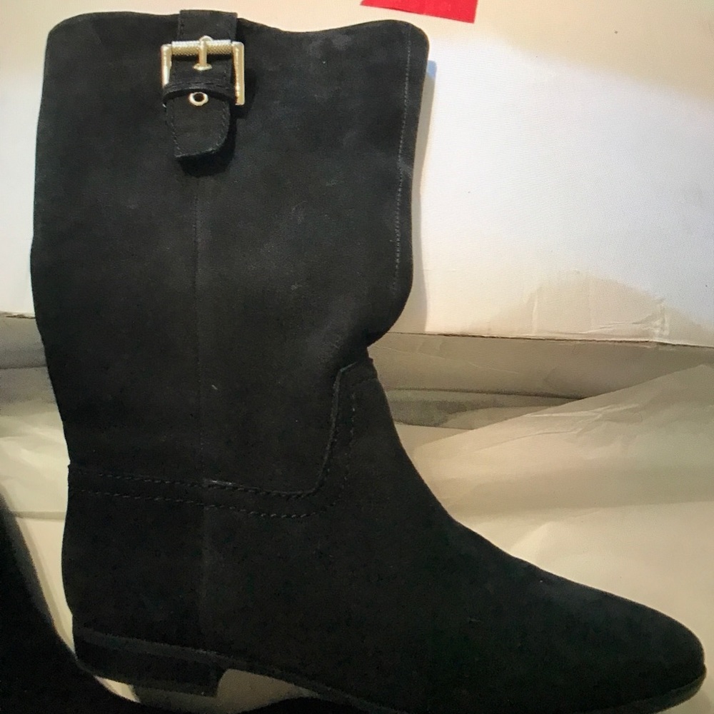 Aldo women's black suede mid calf boot. Size 6.5.