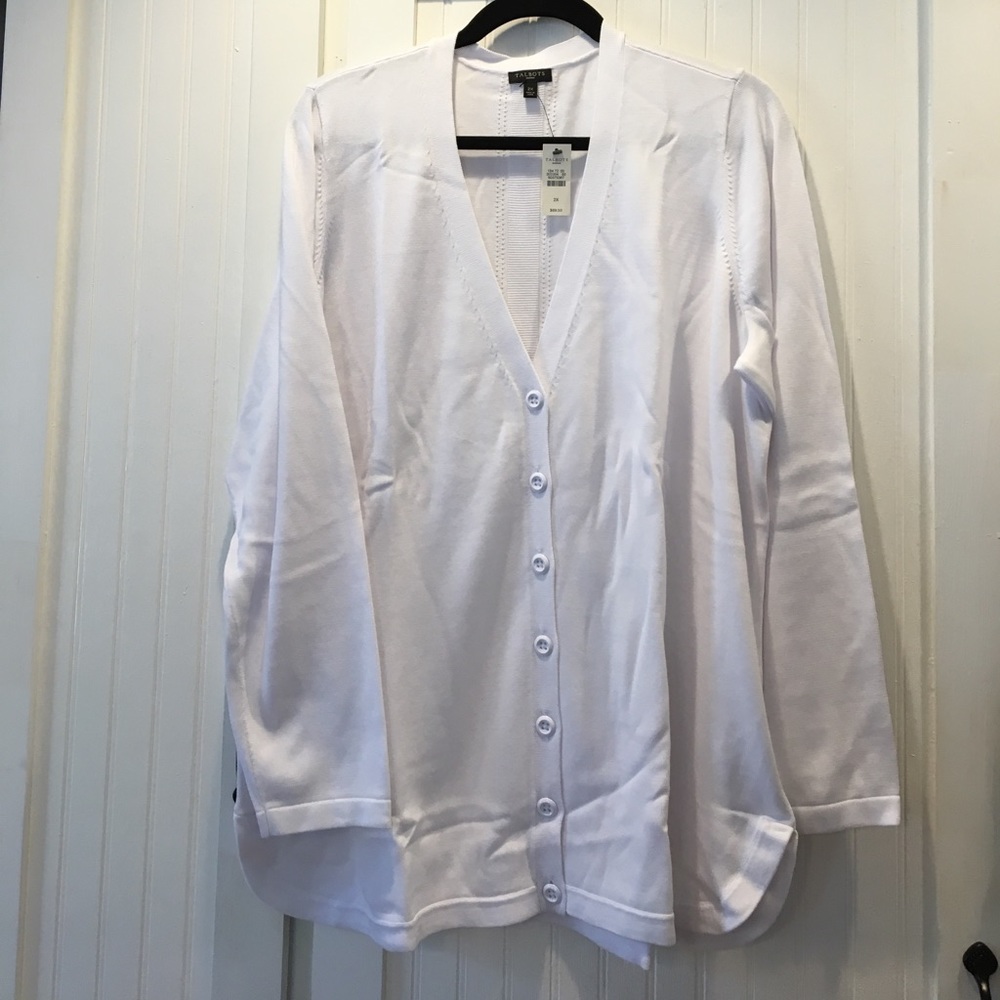 Beautiful Talbots Boyfriend Sweater 2x White