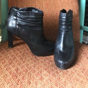 Black ..me too booties 3inch heel. Slightly worn