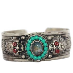 Labradorite cuff bracelet, Dragon bracelet