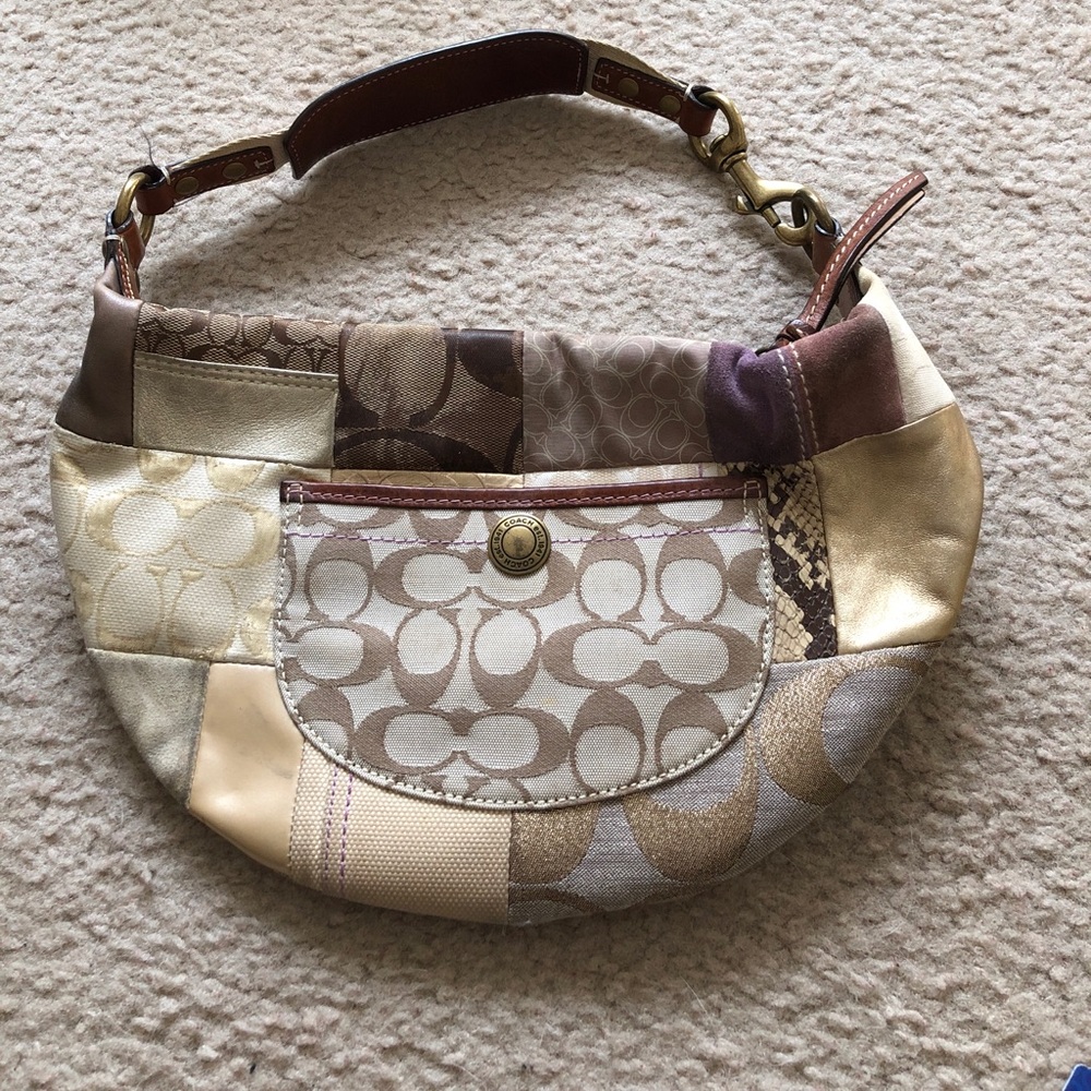 Mixed material Coach Bag