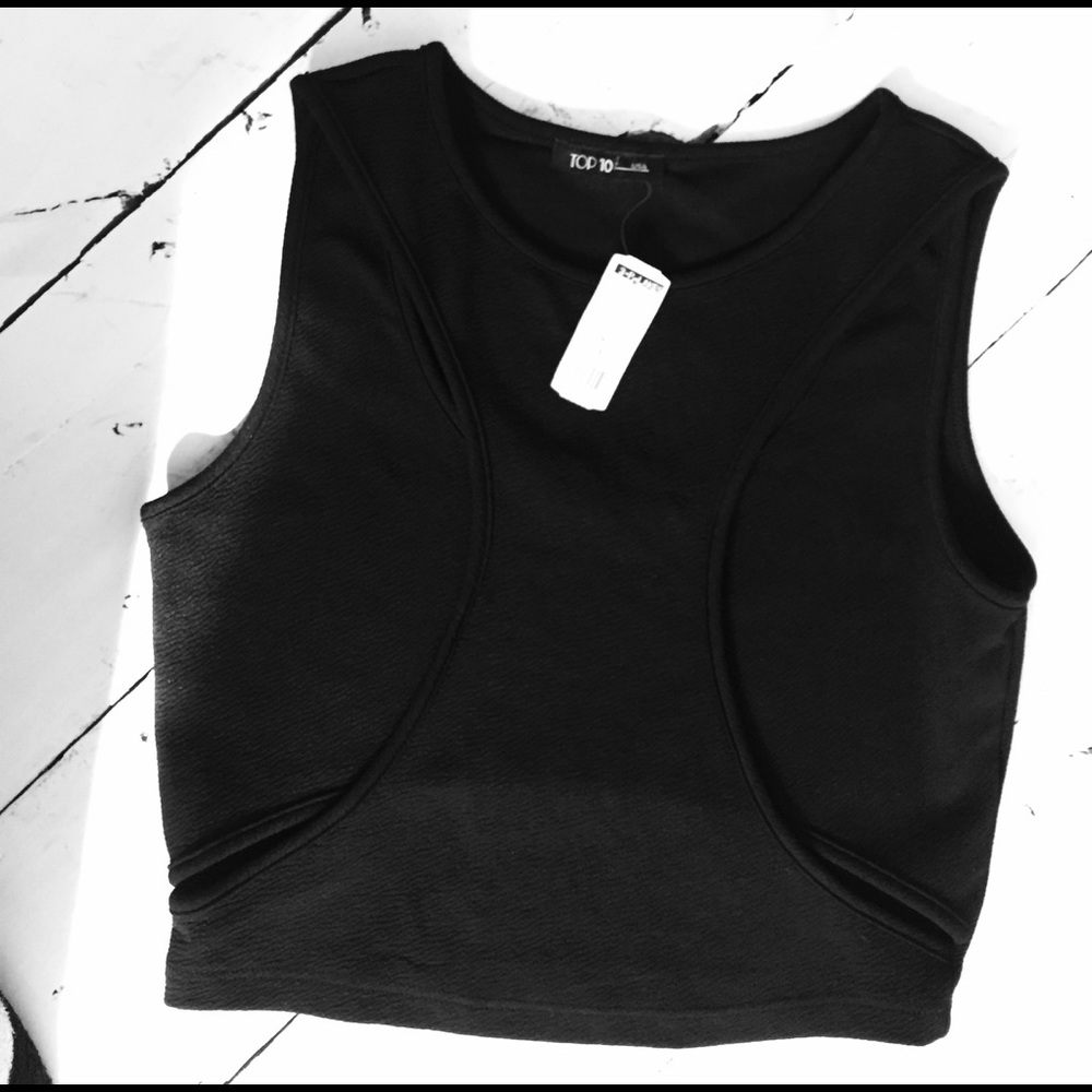 Miami Boutique Black Crop Top with Cut Outs