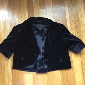Theory Purple Velvet Mini Blazer