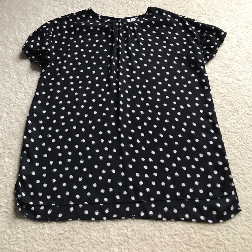 Black w/light pink polka dots