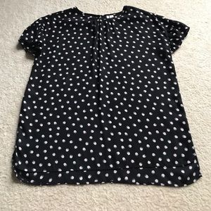 Black w/light pink polka dots