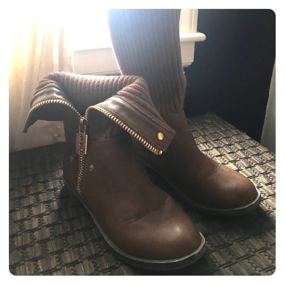 Bella Marie Knitted boots- light brown/ chestnut