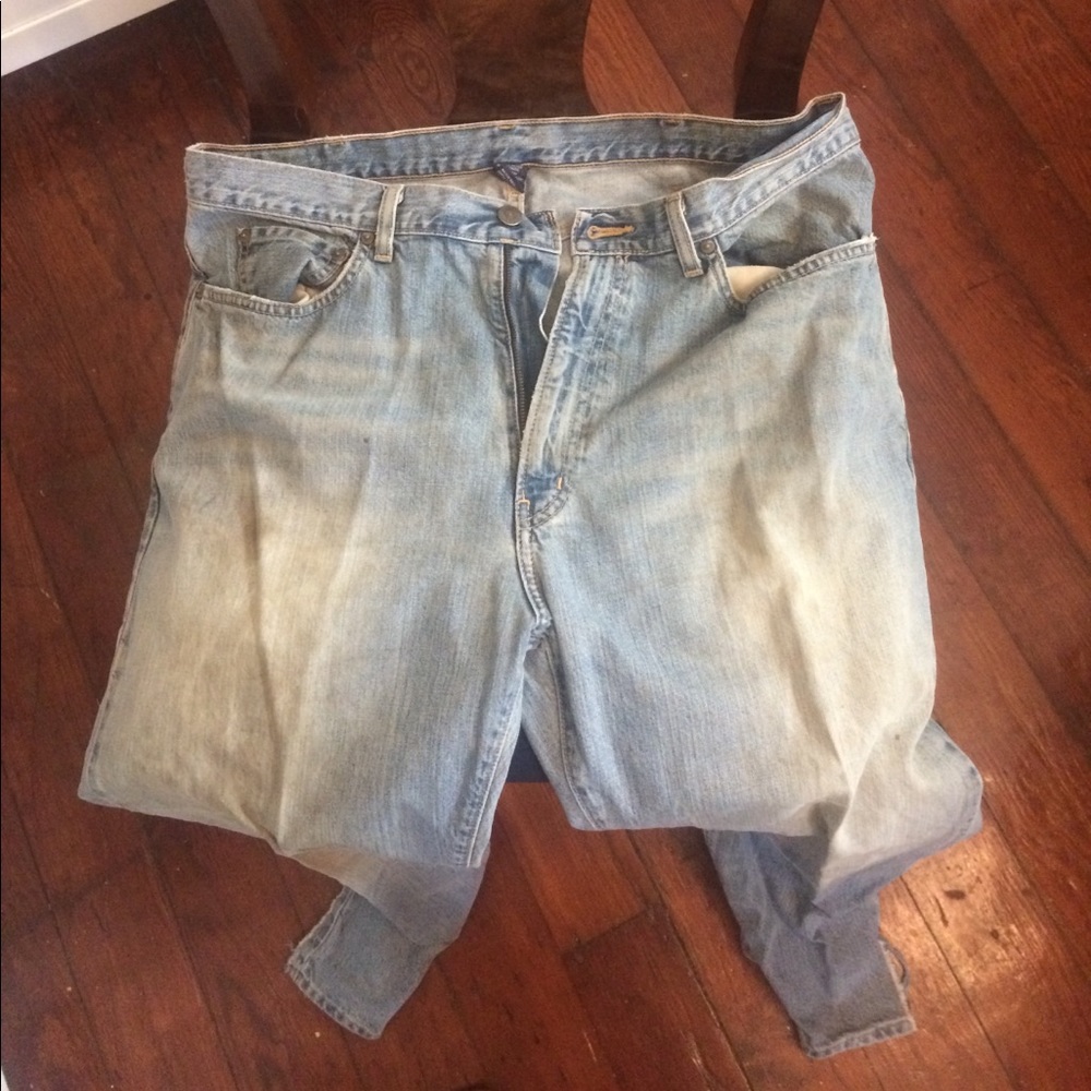 Vintage worn polo jeans.