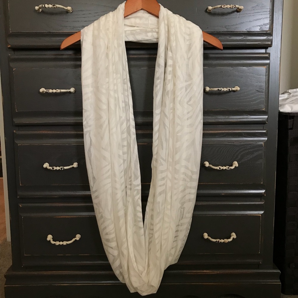 Francesca’s Cream Sheer Infinity Scarf