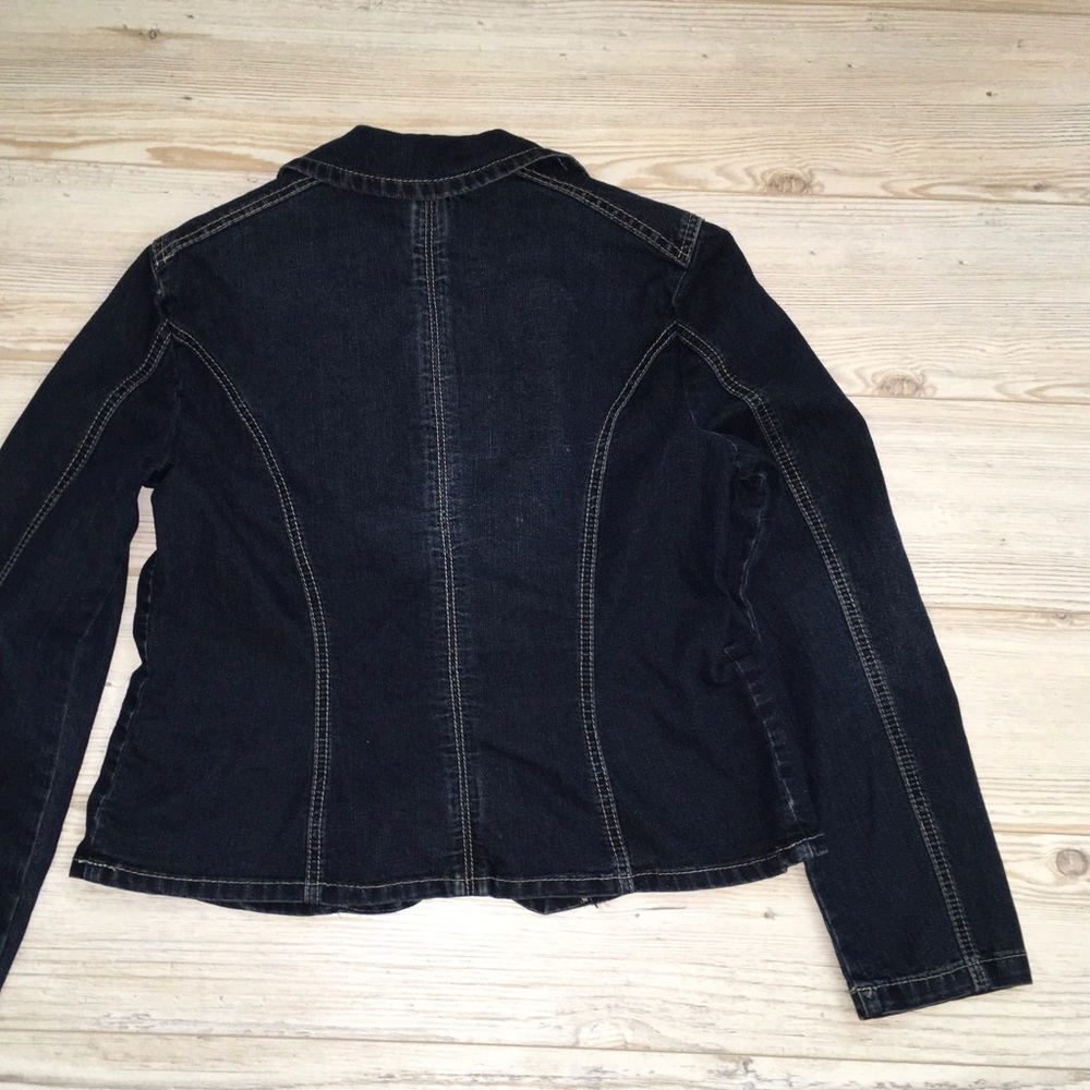 Dressbarn "Baccini" NWT Jean blazer w/front button - Picture 3 of 6