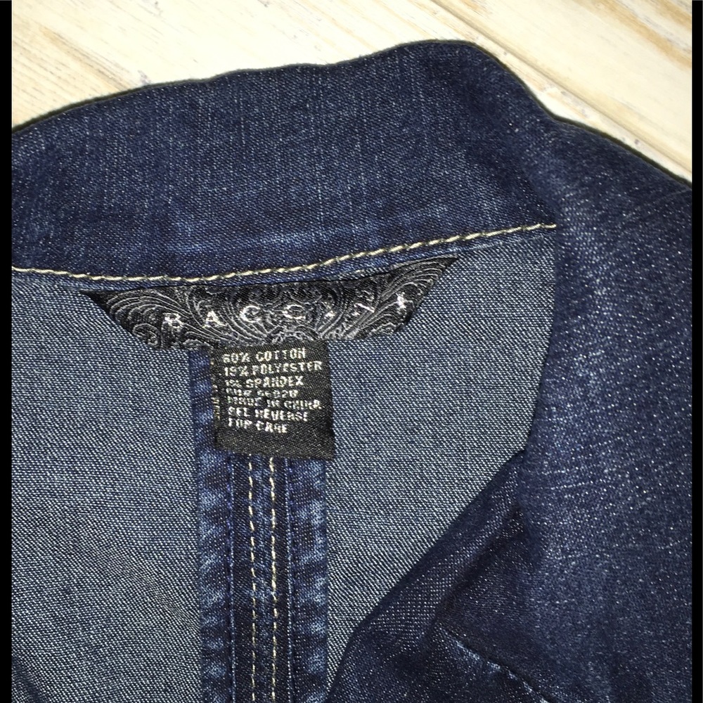 Dressbarn "Baccini" NWT Jean blazer w/front button - Picture 4 of 6