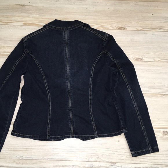 Dressbarn "Baccini" NWT Jean blazer w/front button - Picture 3 of 6