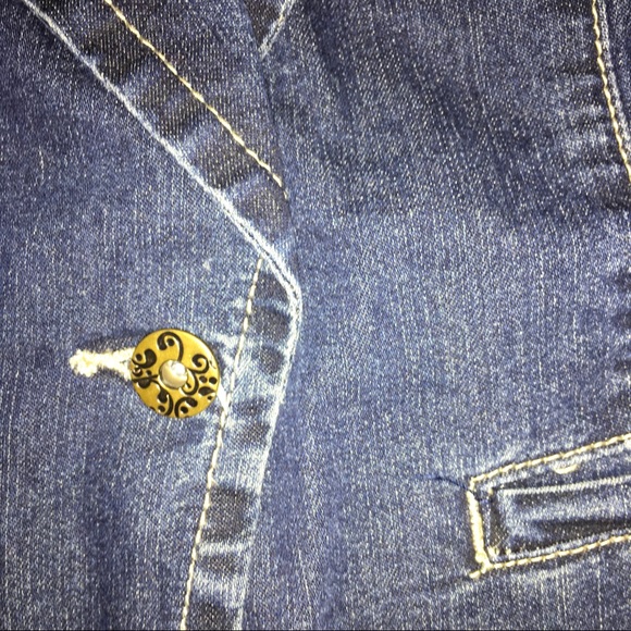 Dressbarn "Baccini" NWT Jean blazer w/front button - Picture 5 of 6