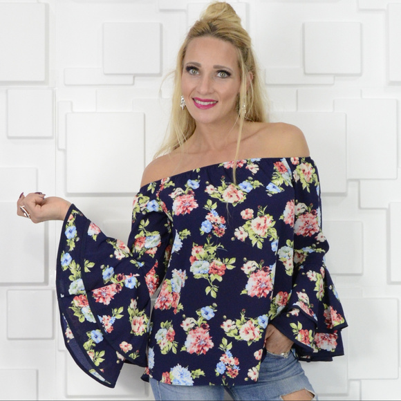 🔴LAST 1🔴 FLORAL OFF SHOULDER TOP - Picture 2 of 3