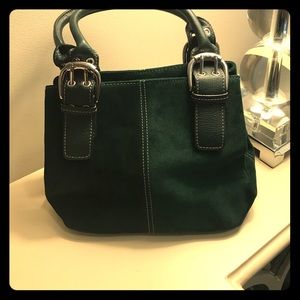 Suede green purse - never used