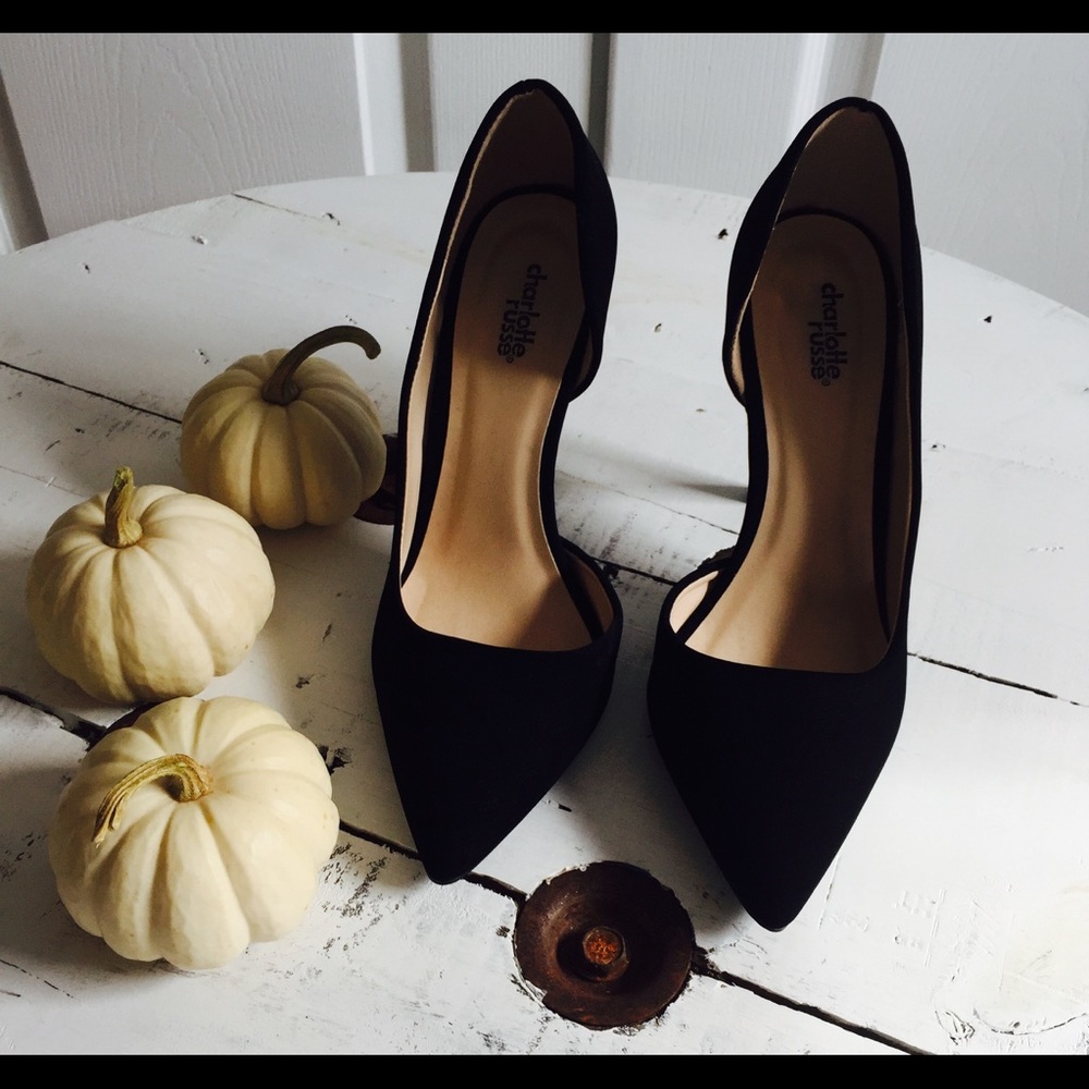 Charlotte Russe Black Point Toe Pumps