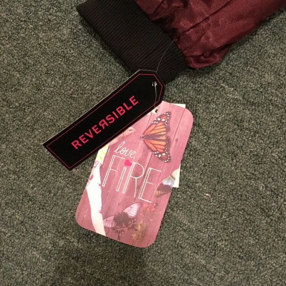 Reversible Floral/Maroon Bomber Jacket - Picture 5 of 7