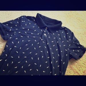 American Eagle Shark-Print Polo