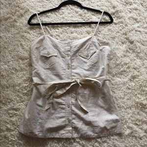 BCBG button-down linen tank top