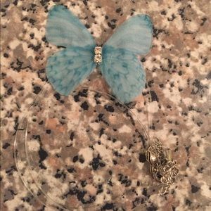 🦋 Beautiful CZ floating butterfly choker necklace