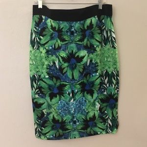 Green Floral Skirt