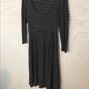 Black and white striped dress