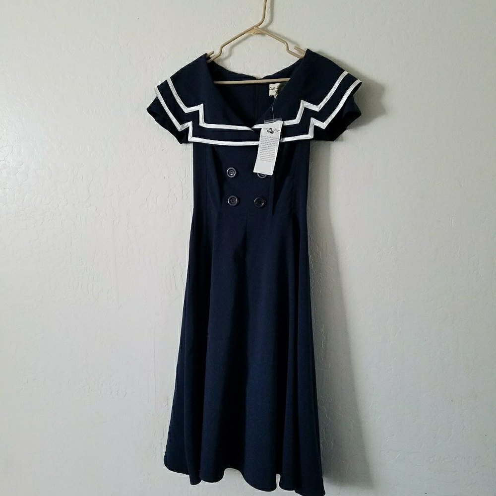 Bettie Page sailor dress flare