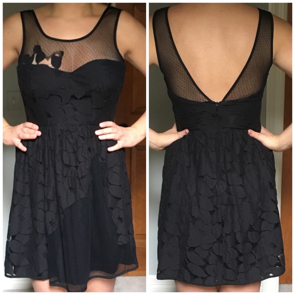 Bcbgeneration Mesh Burnout Leaf Retro Remix Dress