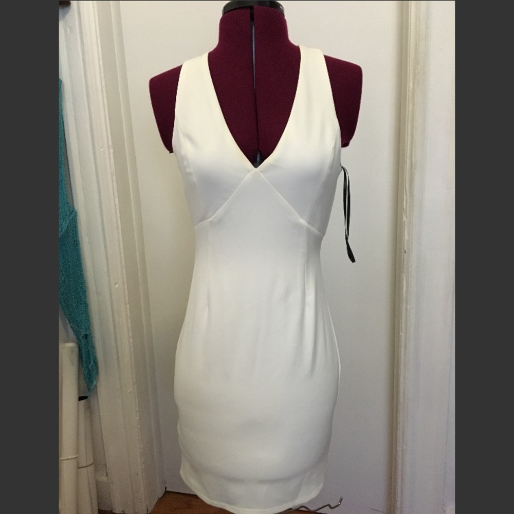 Forever 21 Women's White Cross-back Bodycon Dress