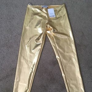 "Liquid metal" vintage gold leggings.