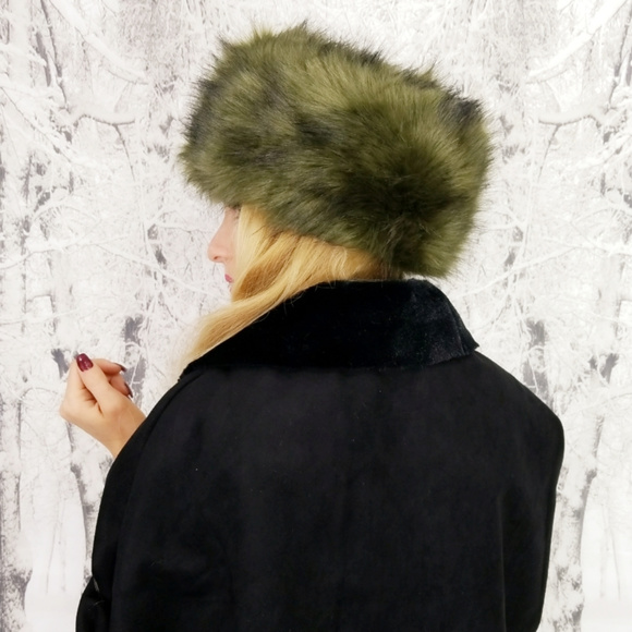 OLIVE GREEN RUSSIAN HAT - Picture 4 of 4