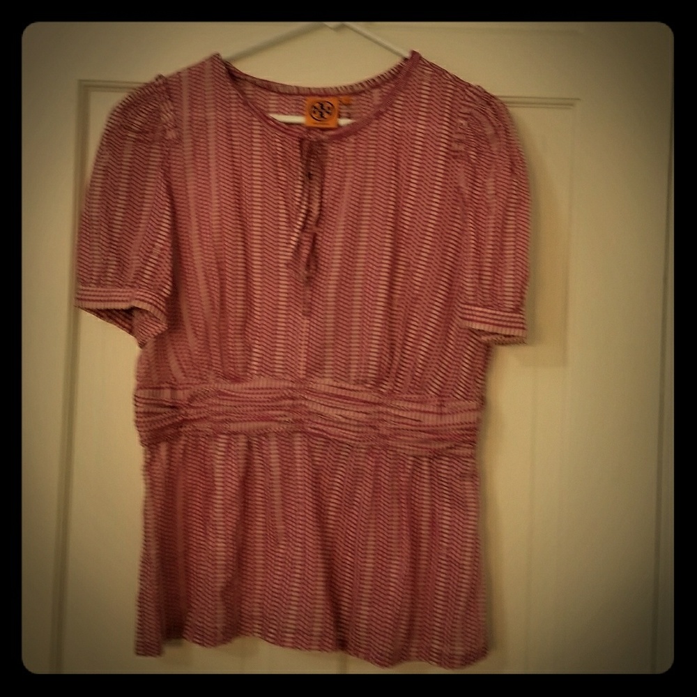 Beautiful Tory Burch top in pink and white 12
