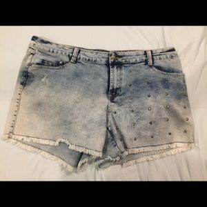 Forever 21 acid wash, studded, jean shorts