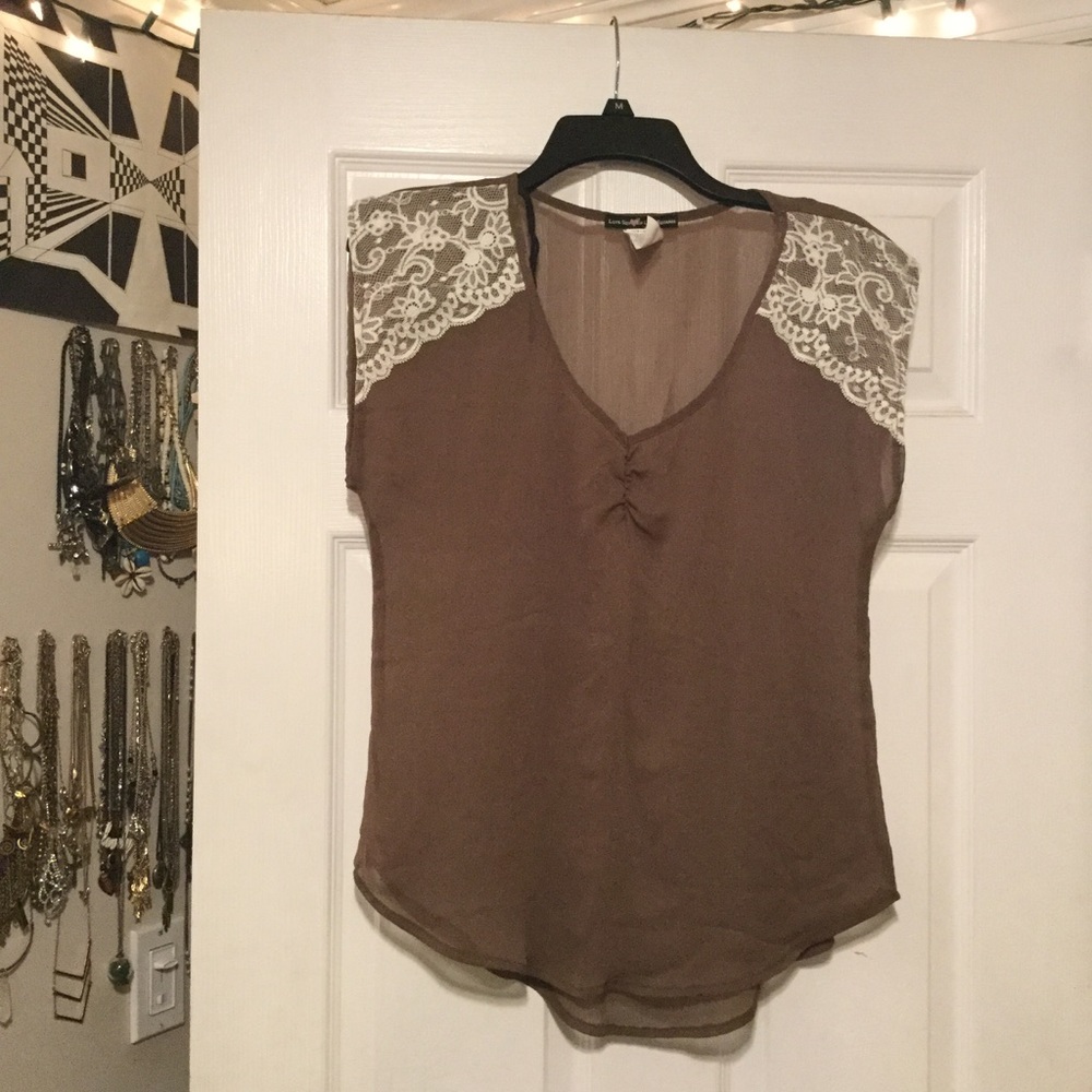 Lace detailed Flowy Blouse