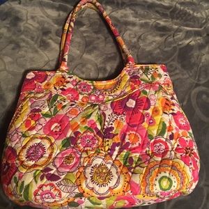 Vera Bradley Pleated Shoulder Bag in Clementine.