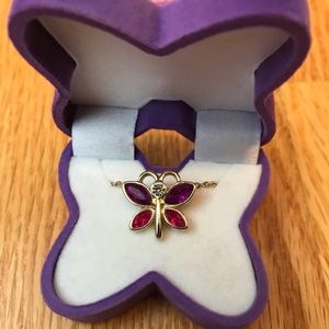 Cute purple and pink butterfly necklace 🦋