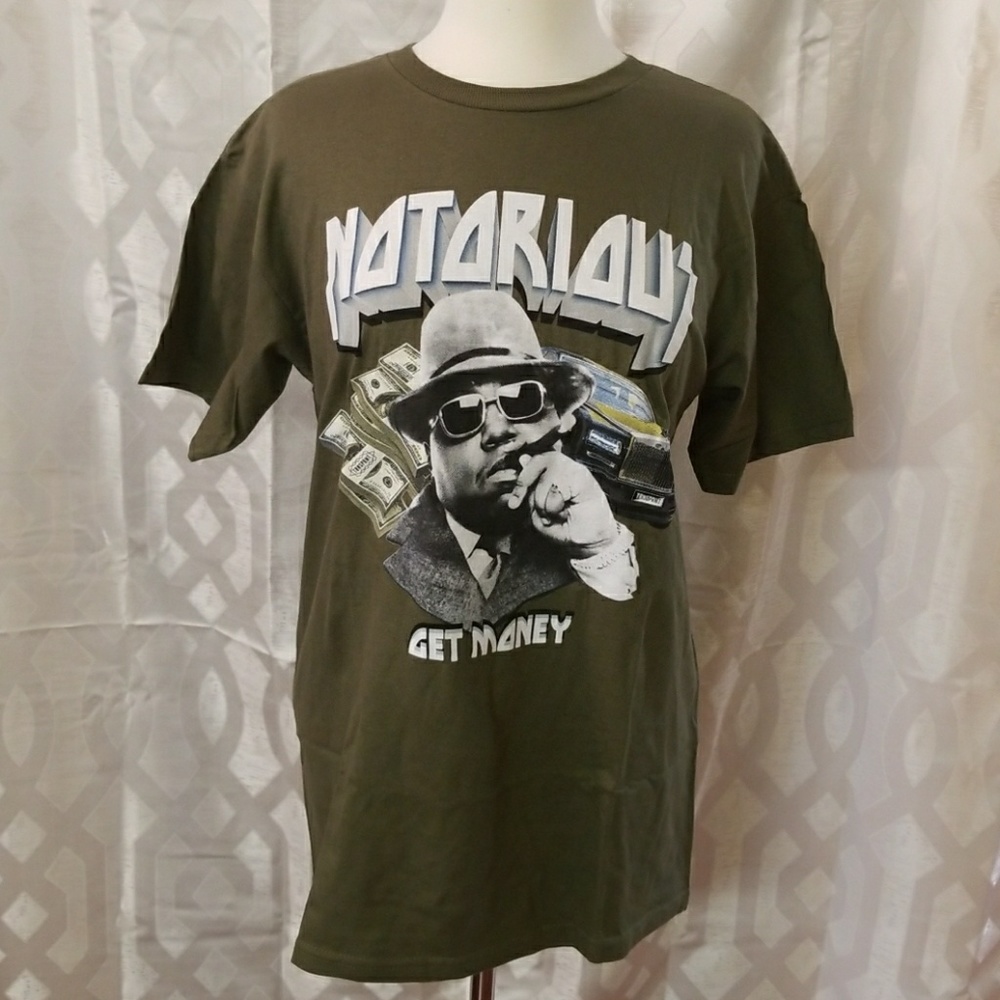 Notorious B.I.G. Get Money Tee Army Green