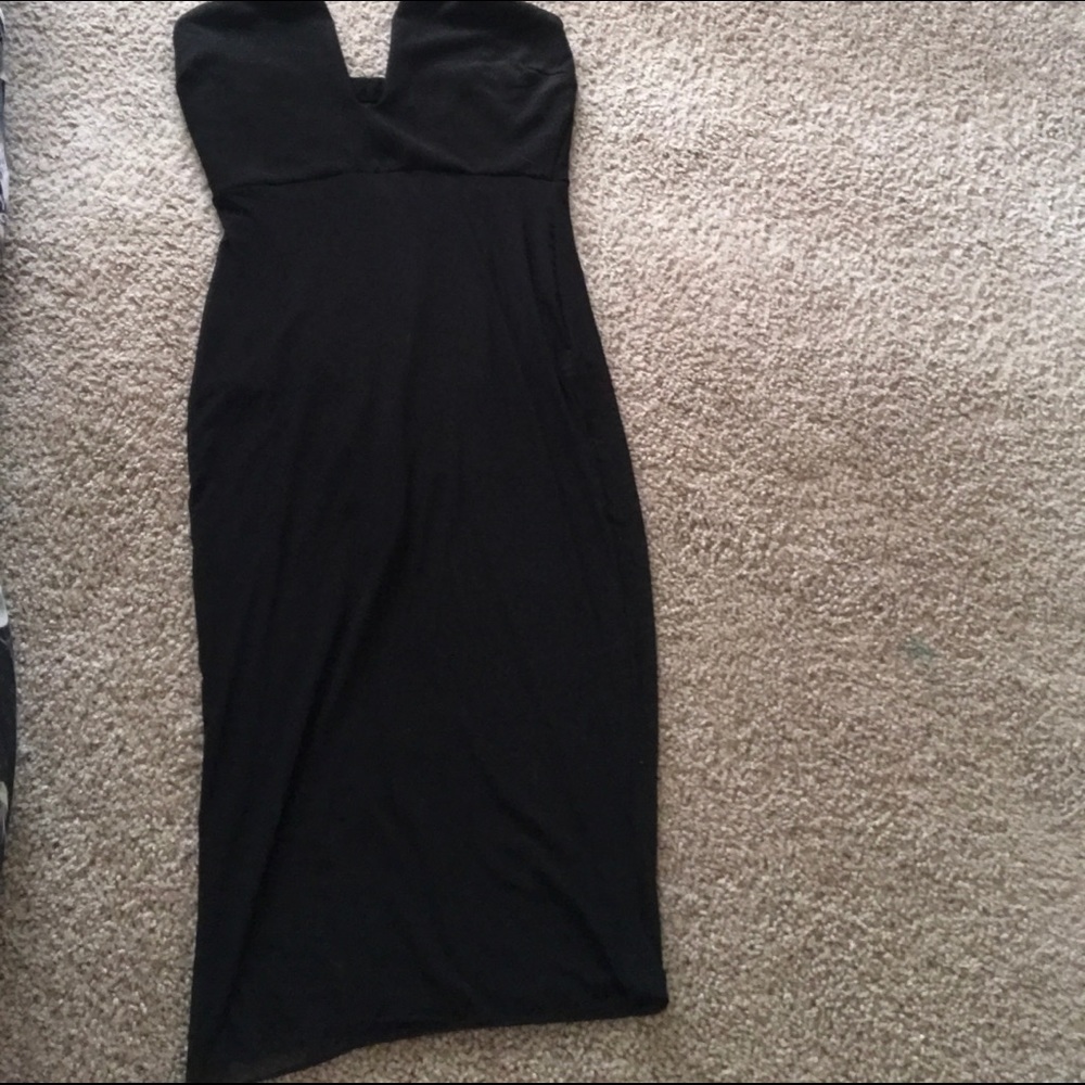 Strapless black dress