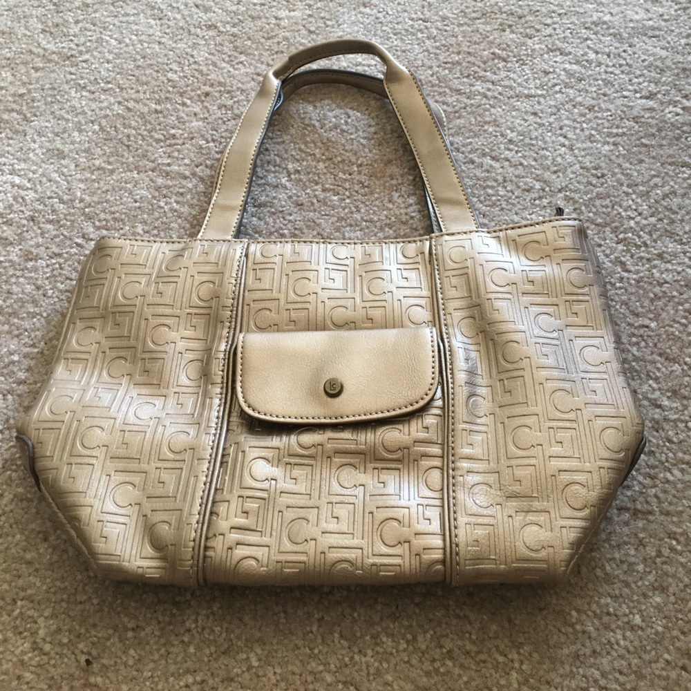 ❤️ Liz Claiborne gold tote bag like new