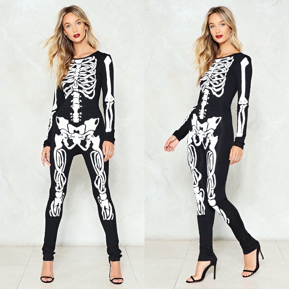 NWT No-Body's Fool Skeleton Jumpsuit Bodysuit