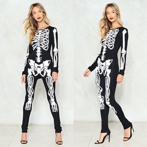 NWT No-Body's Fool Skeleton Jumpsuit Bodysuit