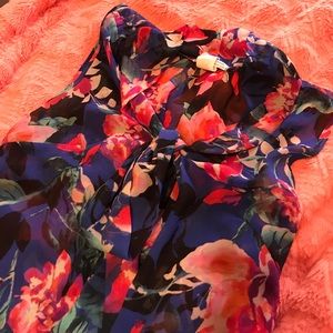 Tie detail neck blouse