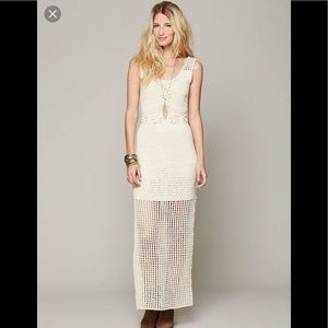 Free People Kristal Crochet  Flower Dress