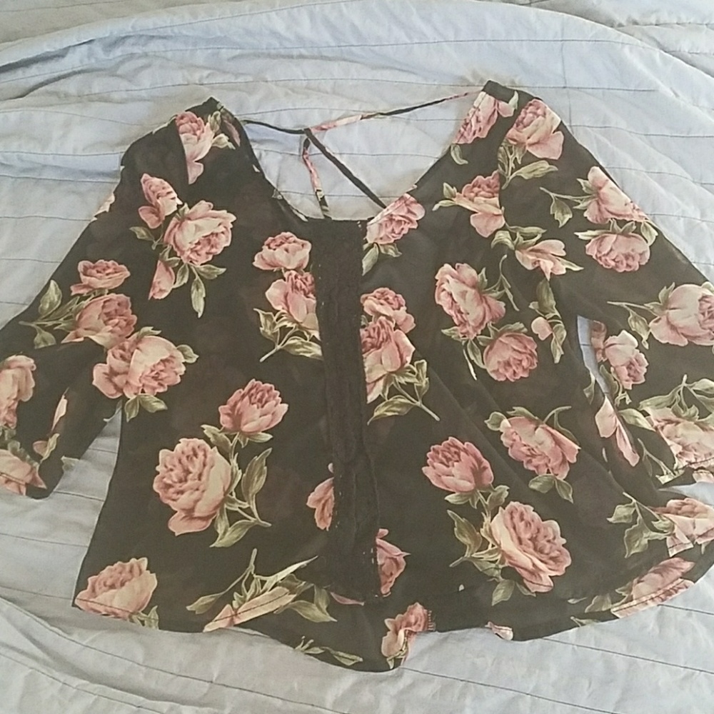 Sheer floral blouse