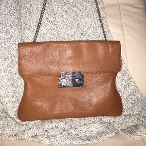 Michael Kors brown oversized clutch