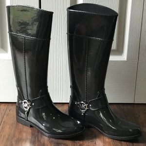 New! Michael Kors Patent Leather Rain Boots