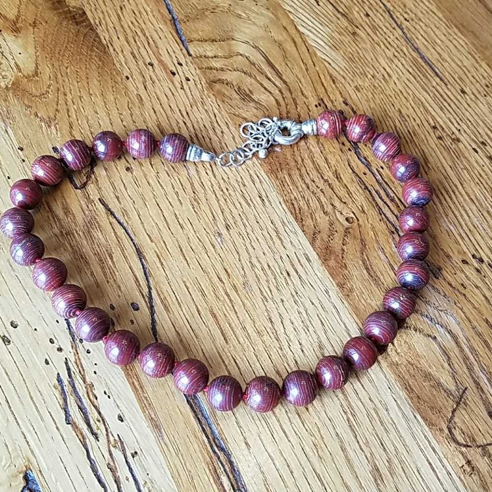 Red Carmelion bead necklace