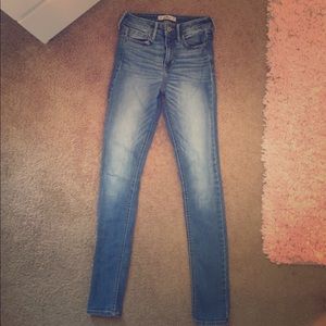 Blue High-Waisted Skinny Denim Jeans